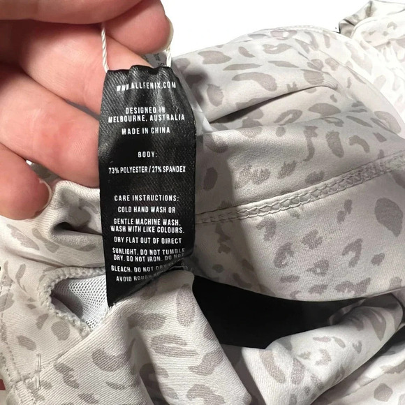 Allfenix Sports Bra Activewear Cheetah Leopard Animal Print White Gray Size XS - Picture 12 of 12